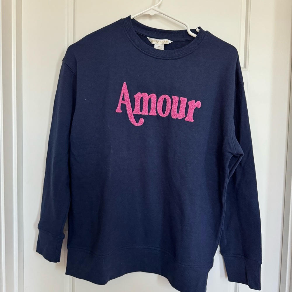 Shiraleah "Amour" Sweatshirt, Navy Blue Size Small - Picture 2 of 5